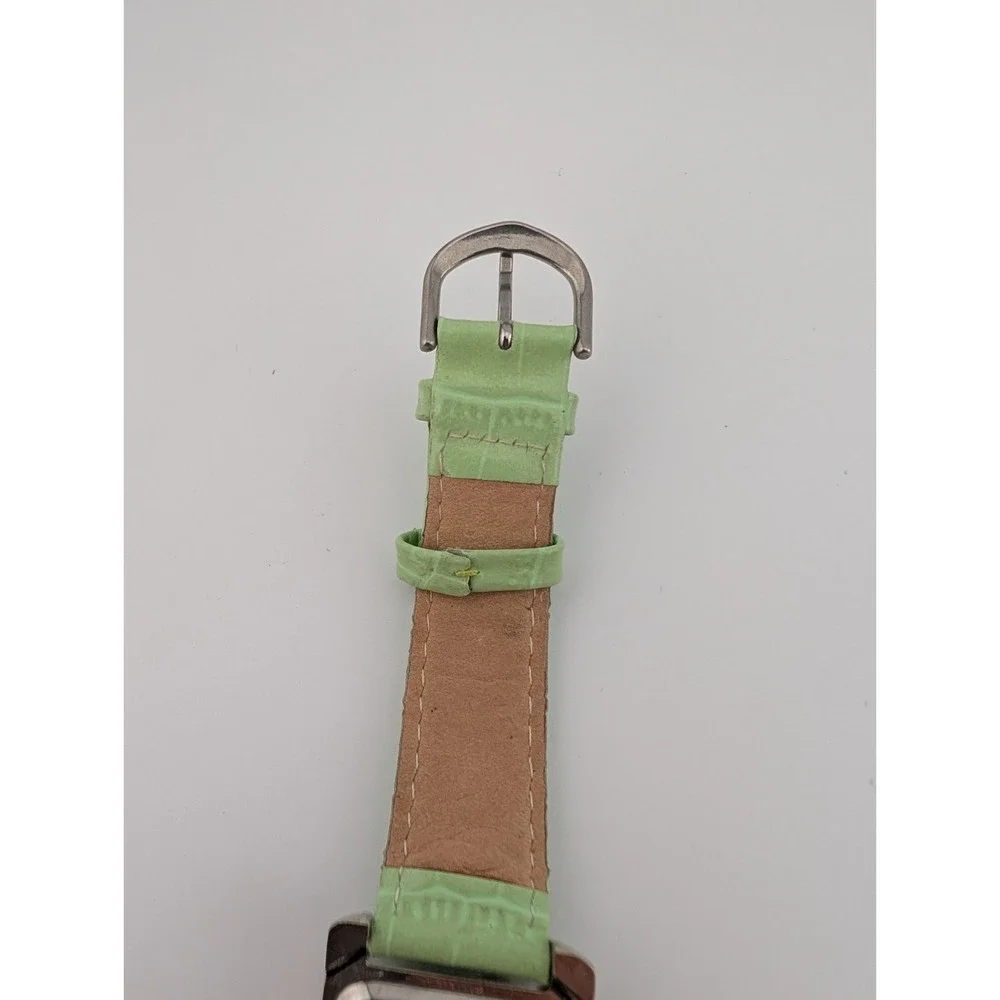 Gossip Watch Women 27mm Case MOP Dial‎ Green Leather Band- New Battery